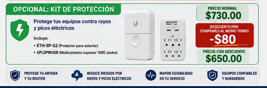 Kit de Protección Básico Yeigo con protector exterior y multicontacto supresor